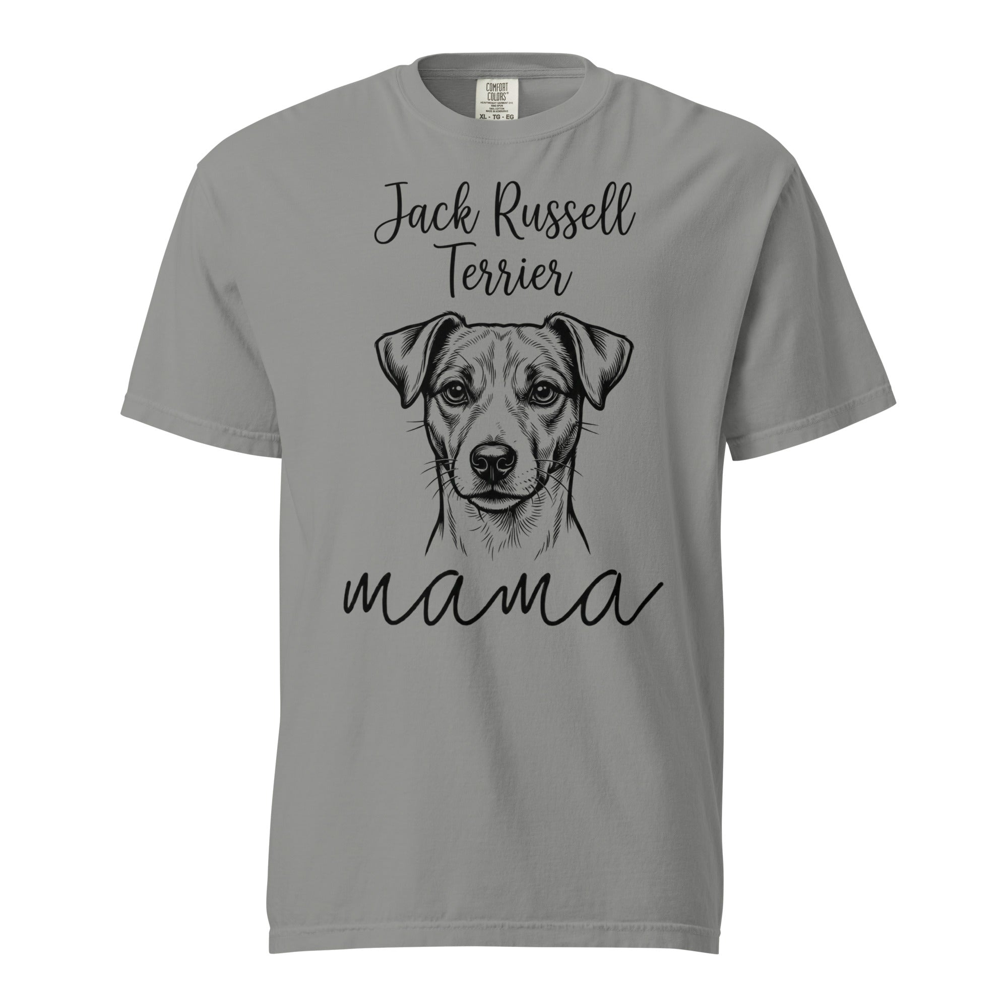 Jack Russell Terrier Mama Mode Garment-dyed Heavyweight T-Shirt . Grey