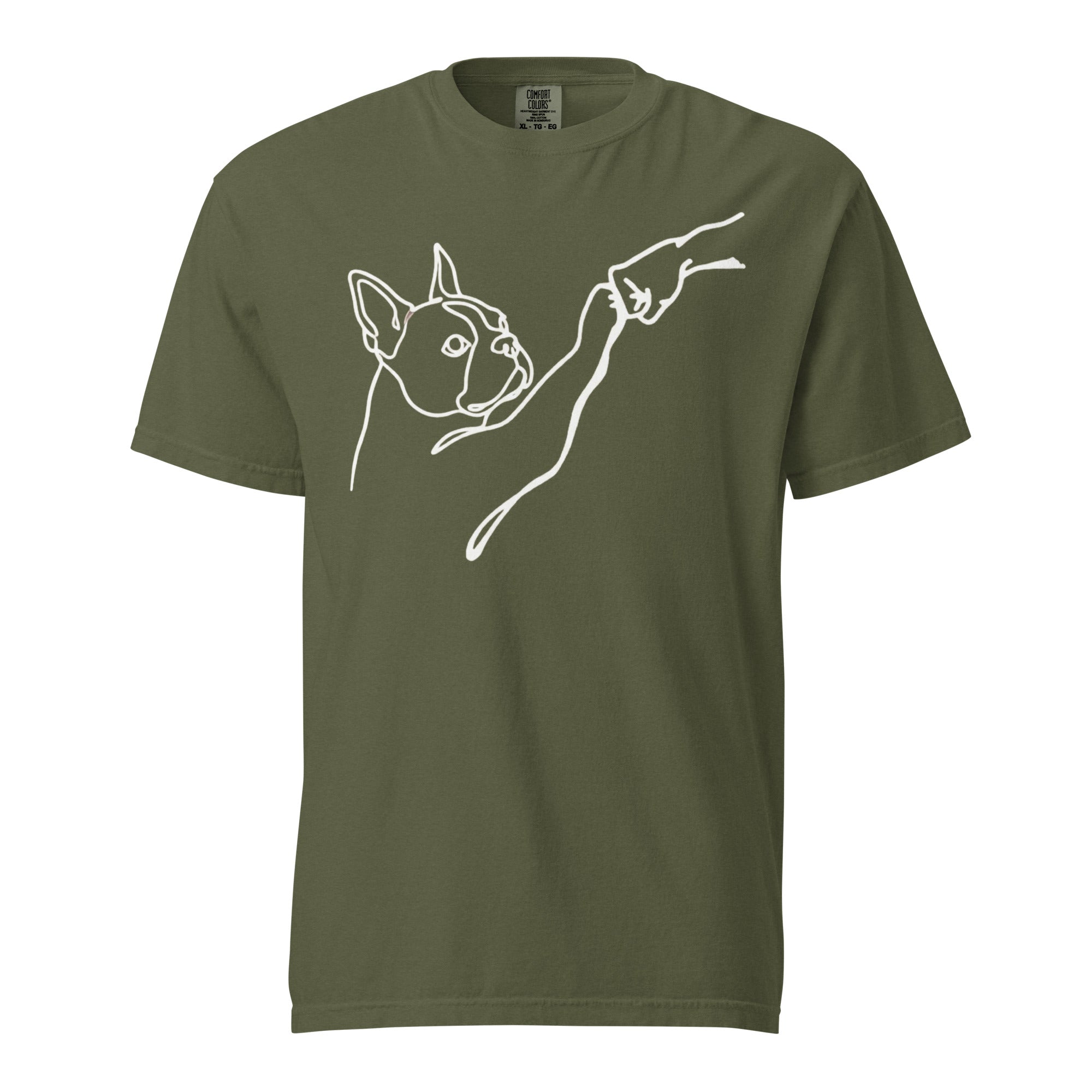 Dog Fist Bump Unisex Garment-Dyed Heavyweight T-Shirt . Hemp