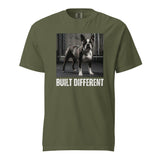Built Different Strong Boston Terrier Dog Gym Workout Unisex Garment-dyed Heavyweight T-Shirt . Hemp