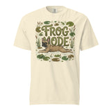 Frog Mode French Bulldog Unisex Garment-dyed Heavyweight T-Shirt . Ivory