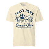Salty Paws Beach Club Sandy Toes & Wet Noses Unisex Garment-dyed Heavyweight T-Shirt . Ivory