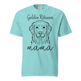 Golden Retriever Mama Mode Garment-dyed Heavyweight T-Shirt . Lagoon Blue
