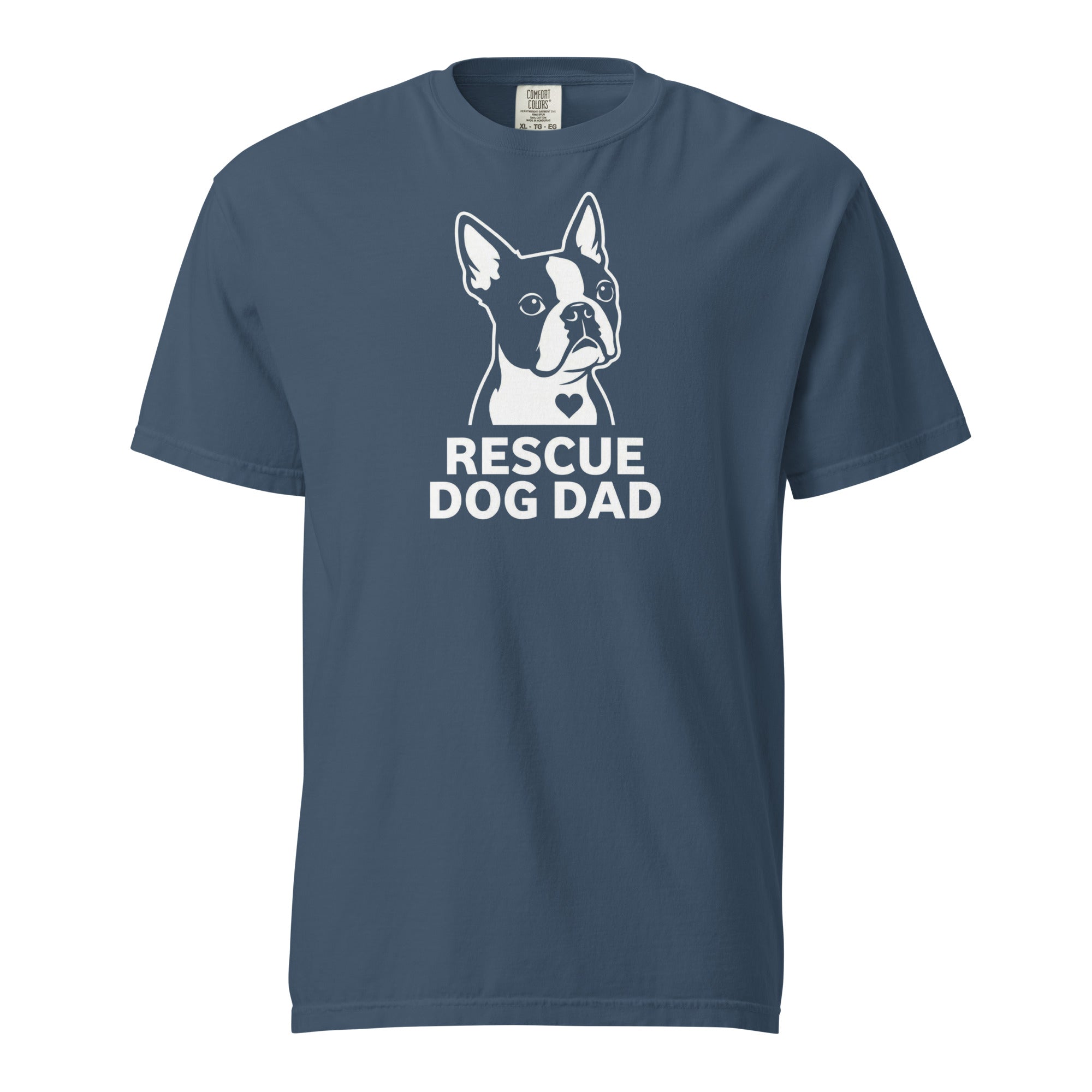 Rescue Dog Dad Garment-Dyed Heavyweight T-Shirt . Midnight