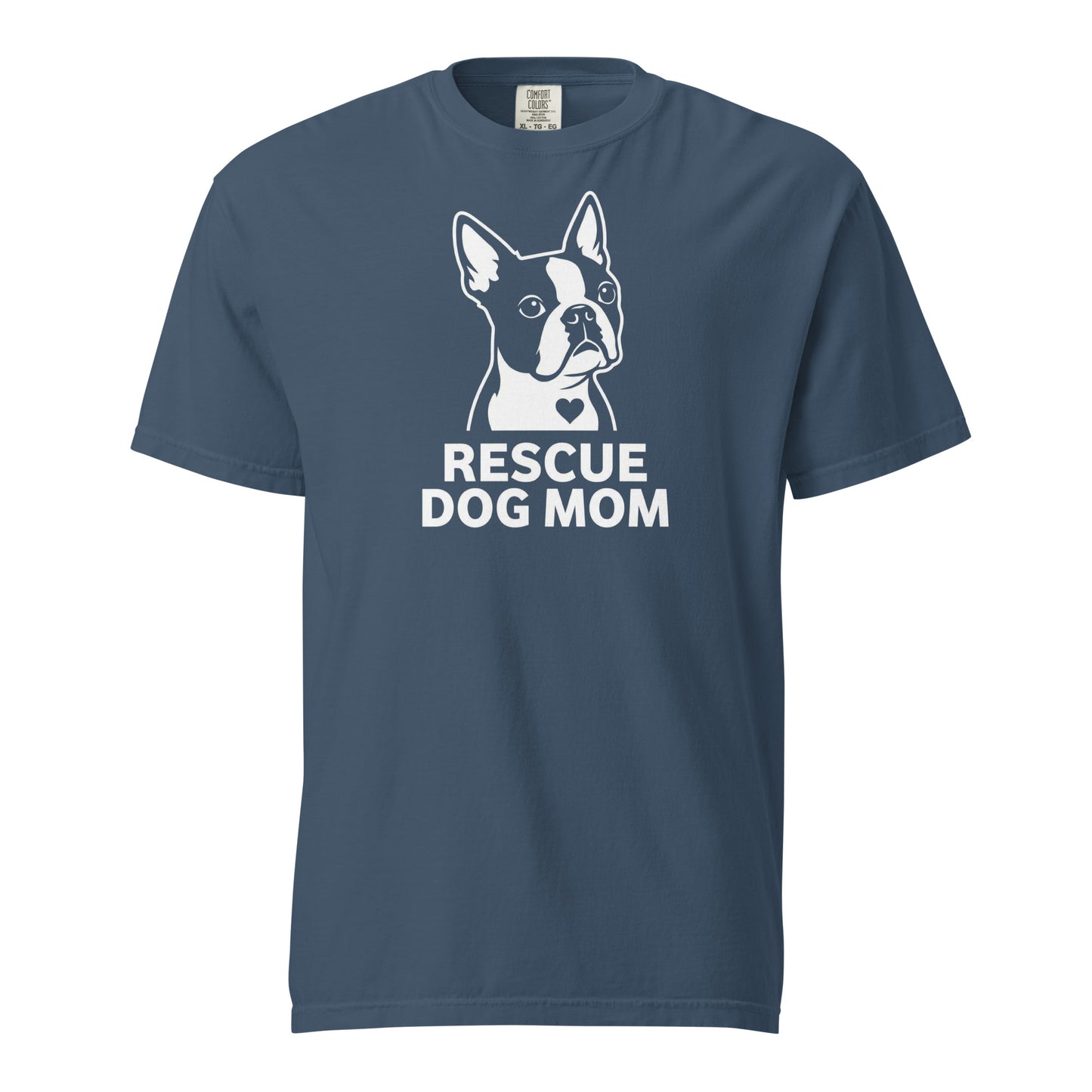 Rescue Dog Mom Garment-Dyed Heavyweight T-Shirt . Midnight