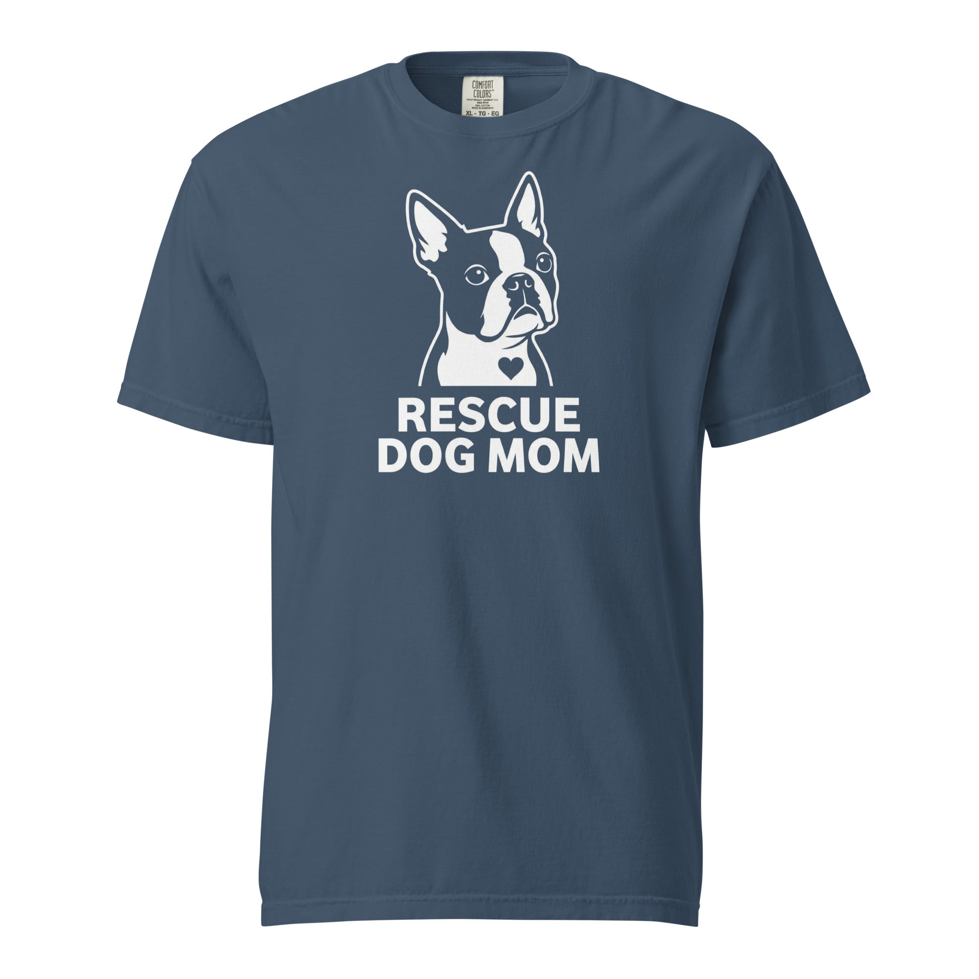 Rescue Dog Mom Garment-Dyed Heavyweight T-Shirt . Midnight