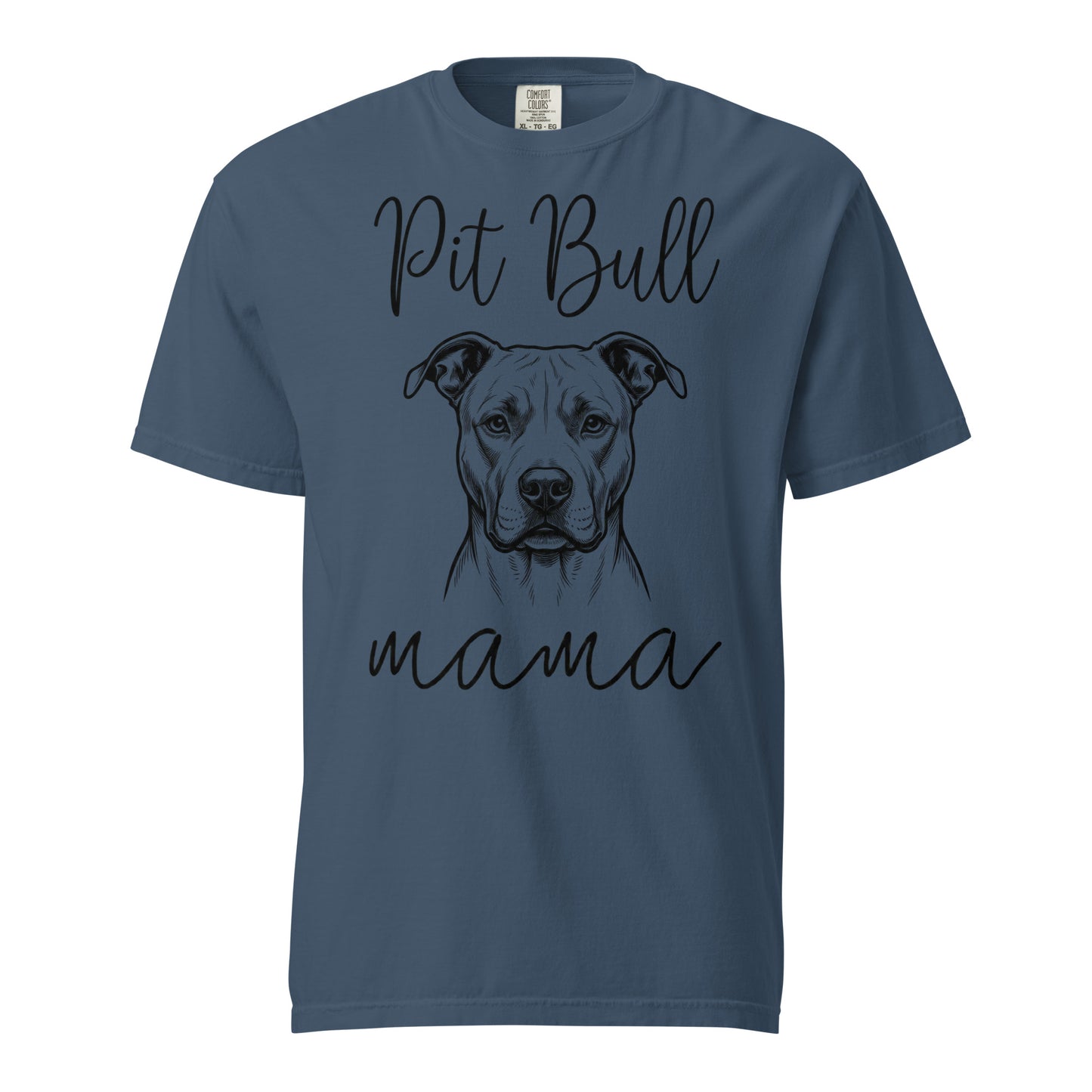 Pit Bull Mama Mode Garment-dyed Heavyweight T-Shirt . Midnight