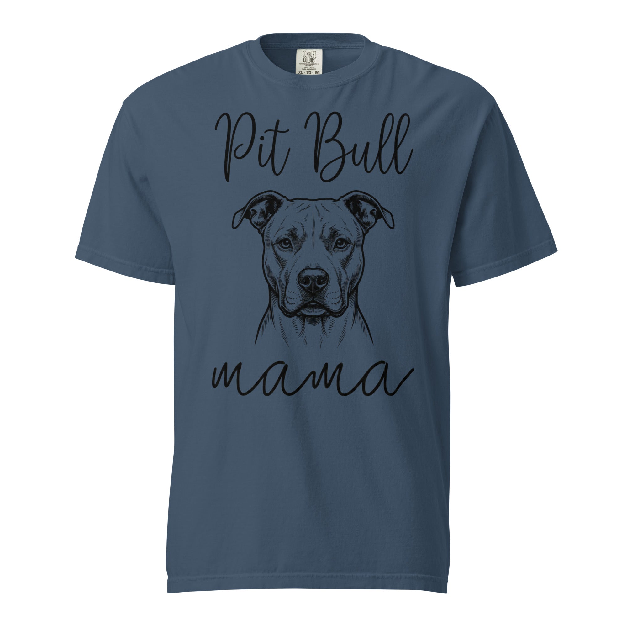 Pit Bull Mama Mode Garment-dyed Heavyweight T-Shirt . Midnight