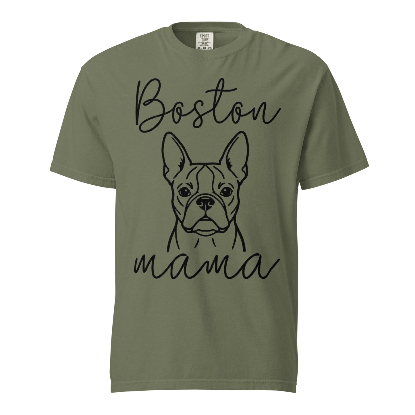 Boston Mama Mode Garment-Dyed Heavyweight T-Shirt . Moss