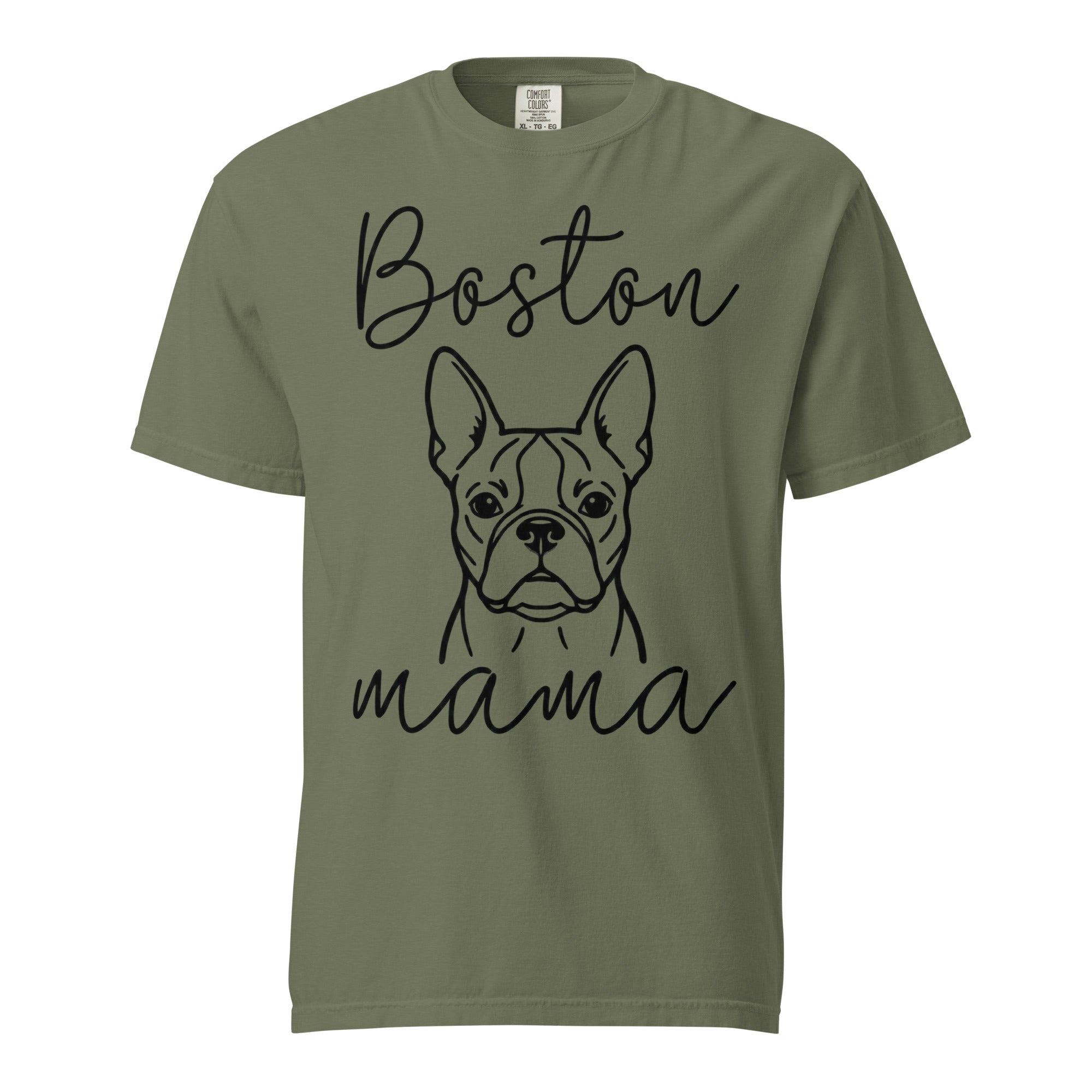 Boston Mama Mode Garment-Dyed Heavyweight T-Shirt . Moss