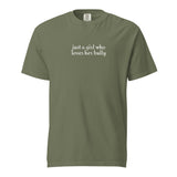 Just A Girl Who Loves Her Bully Bull Terrier Garment-dyed Heavyweight T-Shirt . Moss