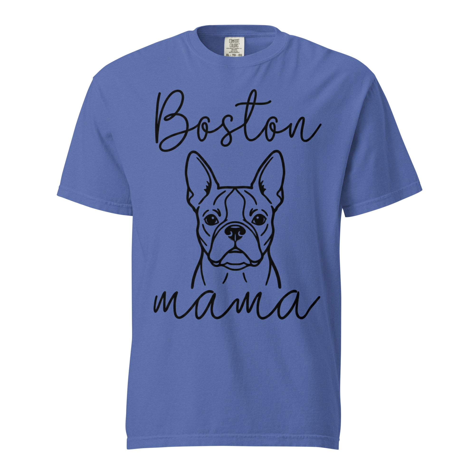 Boston Mama Mode Garment-Dyed Heavyweight T-Shirt . Mystic Blue