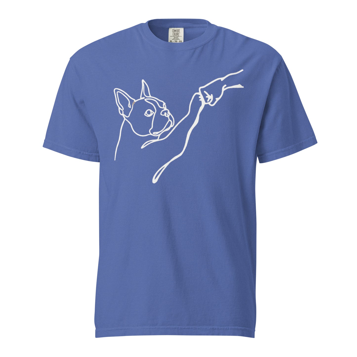 Dog Fist Bump Unisex Garment-Dyed Heavyweight T-Shirt . Mystic Blue