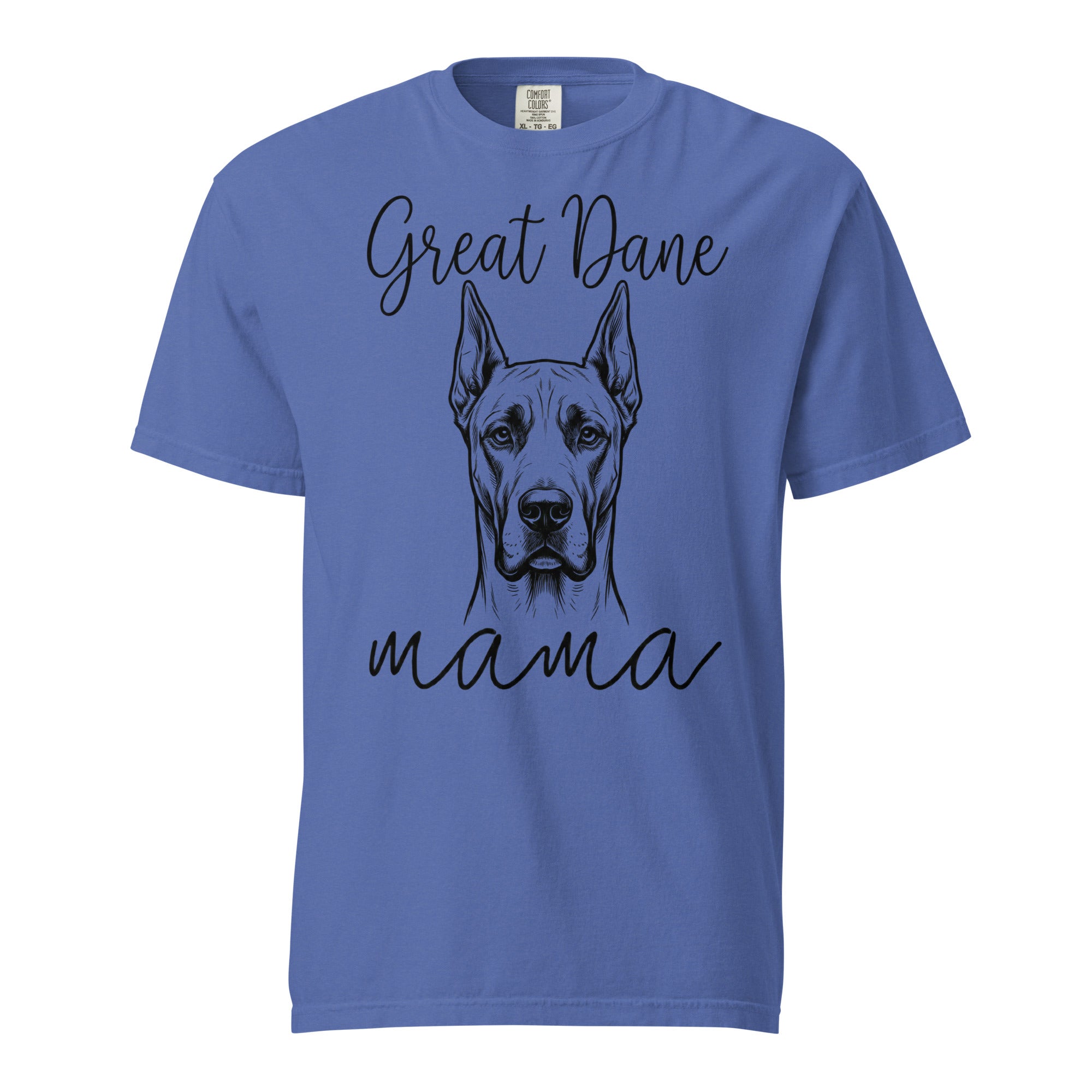 Great Dane Mama Mode Garment-dyed Heavyweight T-Shirt . Mystic Blue