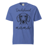 Dachshund Mama Mode Garment-dyed Heavyweight T-Shirt . Mystic Blue