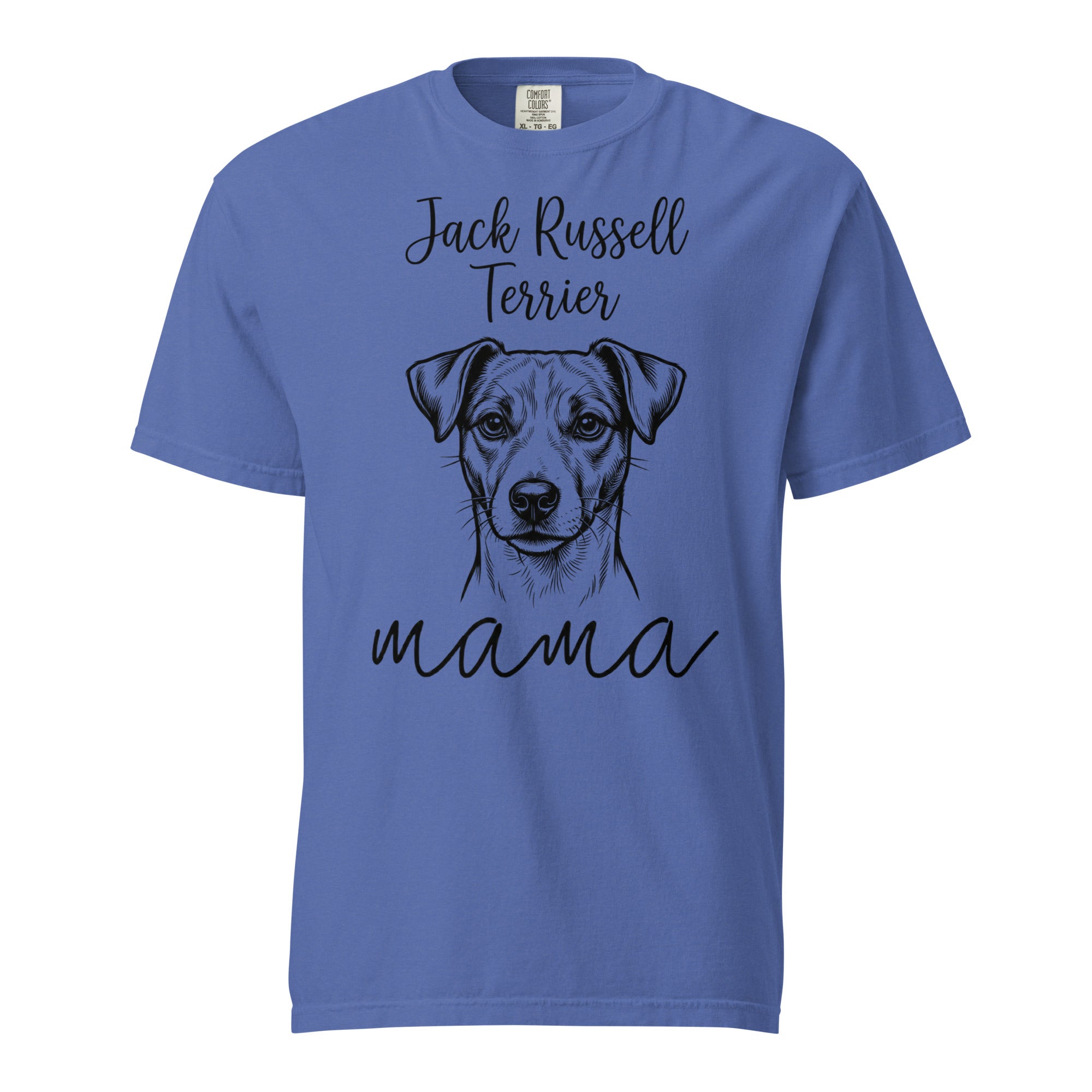 Jack Russell Terrier Mama Mode Garment-dyed Heavyweight T-Shirt . Mystic Blue