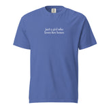 Just A Girl Who Loves Her Boxer Garment-dyed Heavyweight T-Shirt . Mystic Blue