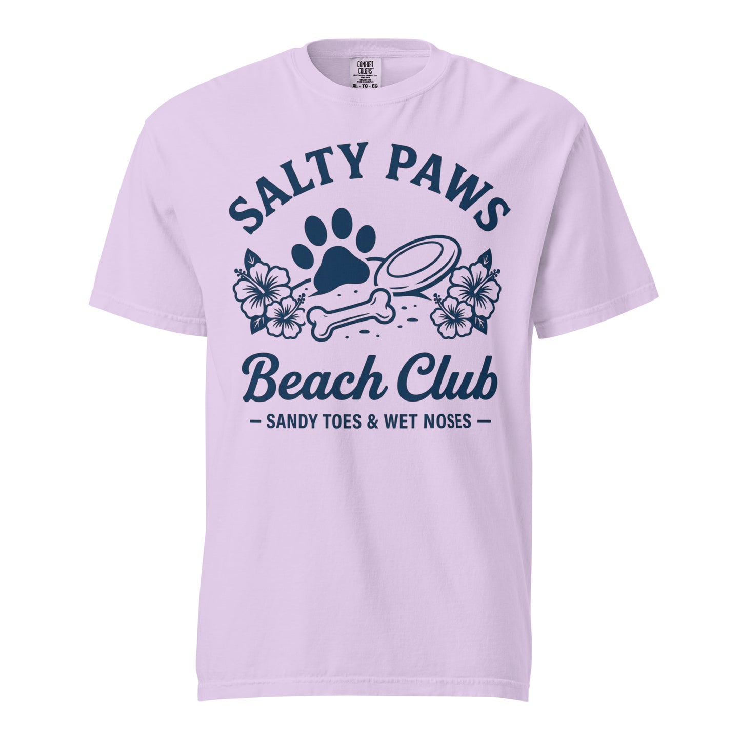 Salty Paws Beach Club Sandy Toes & Wet Noses Unisex Garment-dyed Heavyweight T-Shirt . Orchid