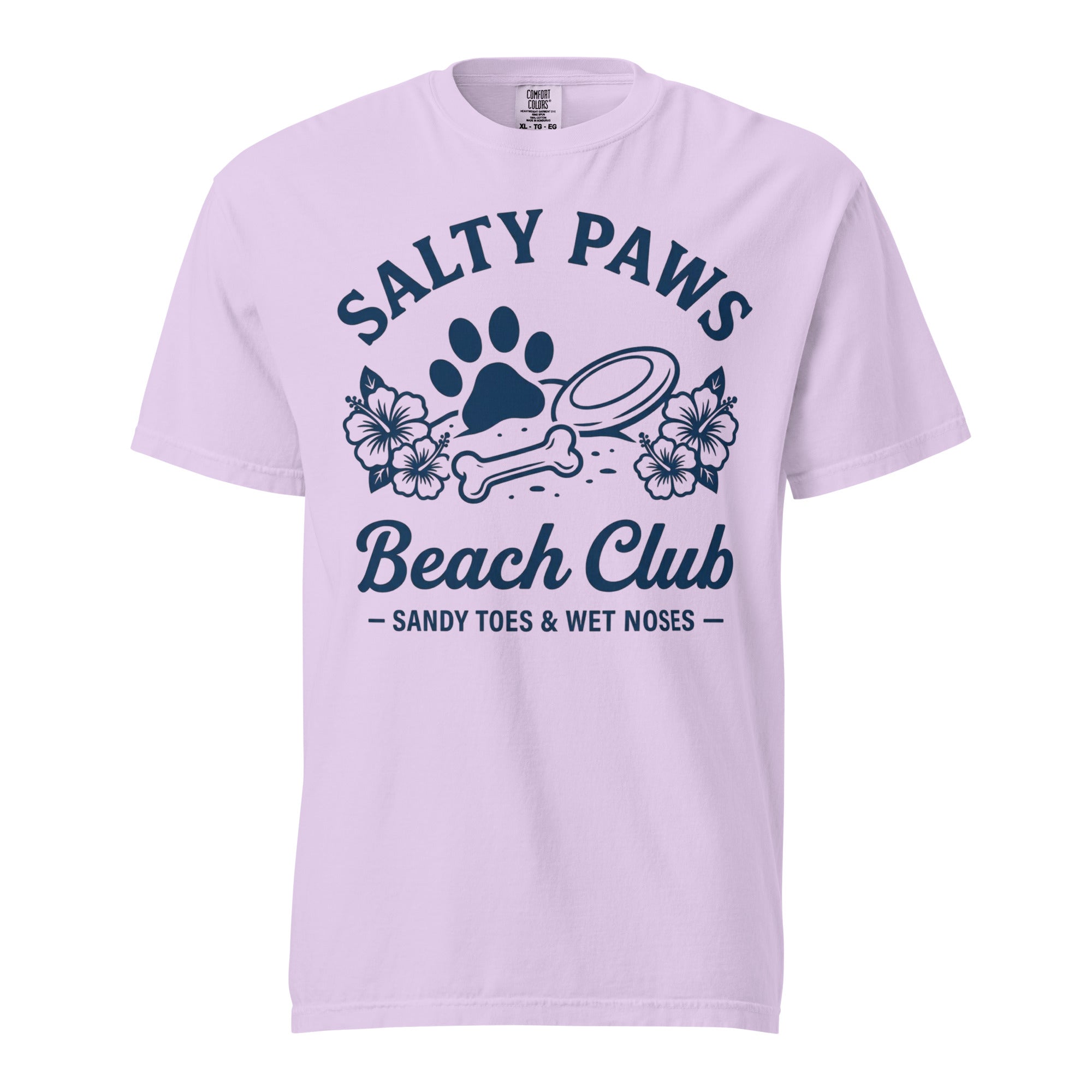 Salty Paws Beach Club Sandy Toes & Wet Noses Unisex Garment-dyed Heavyweight T-Shirt . Orchid