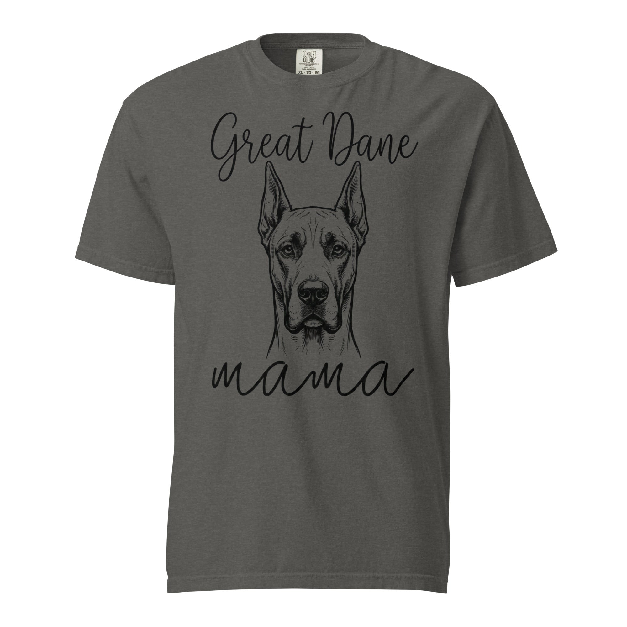 Great Dane Mama Mode Garment-dyed Heavyweight T-Shirt . Pepper