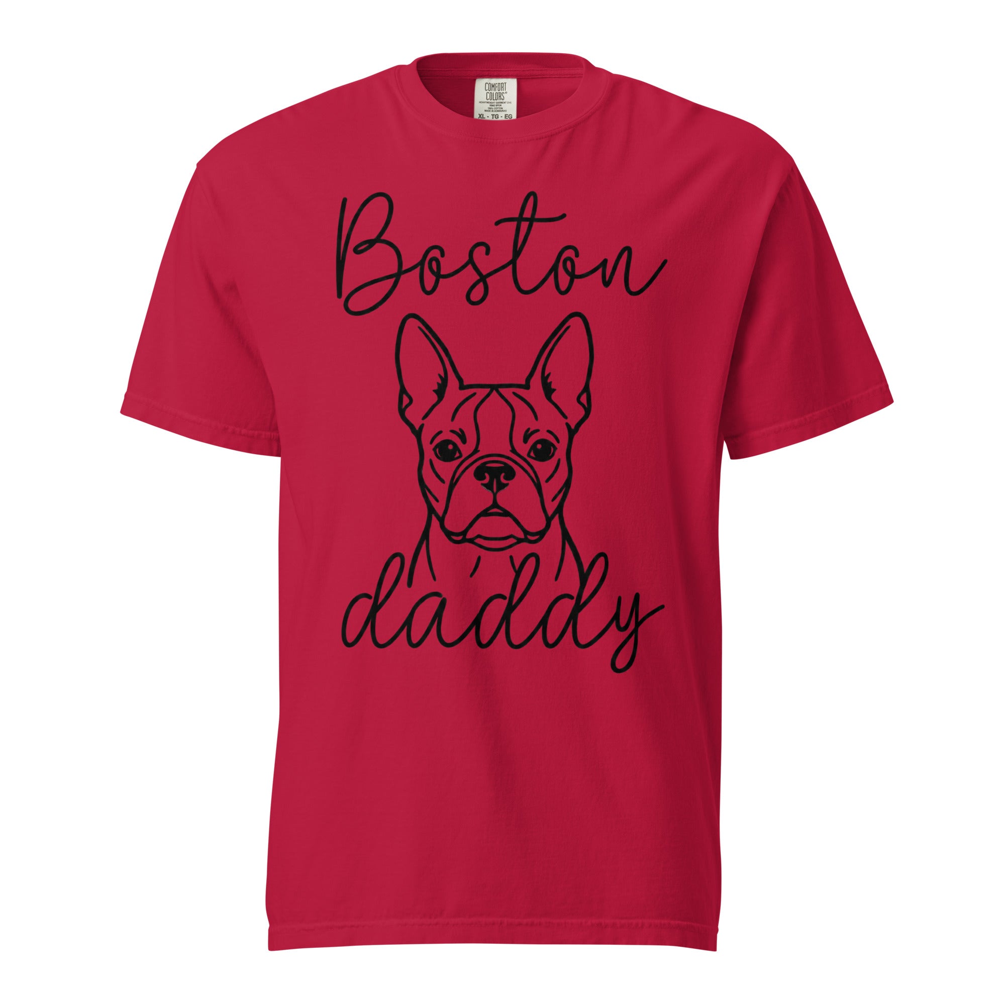 Boston Daddy Mode Garment-Dyed Heavyweight T-Shirt . Red