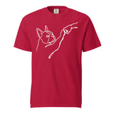 Dog Fist Bump Unisex Garment-Dyed Heavyweight T-Shirt . Red