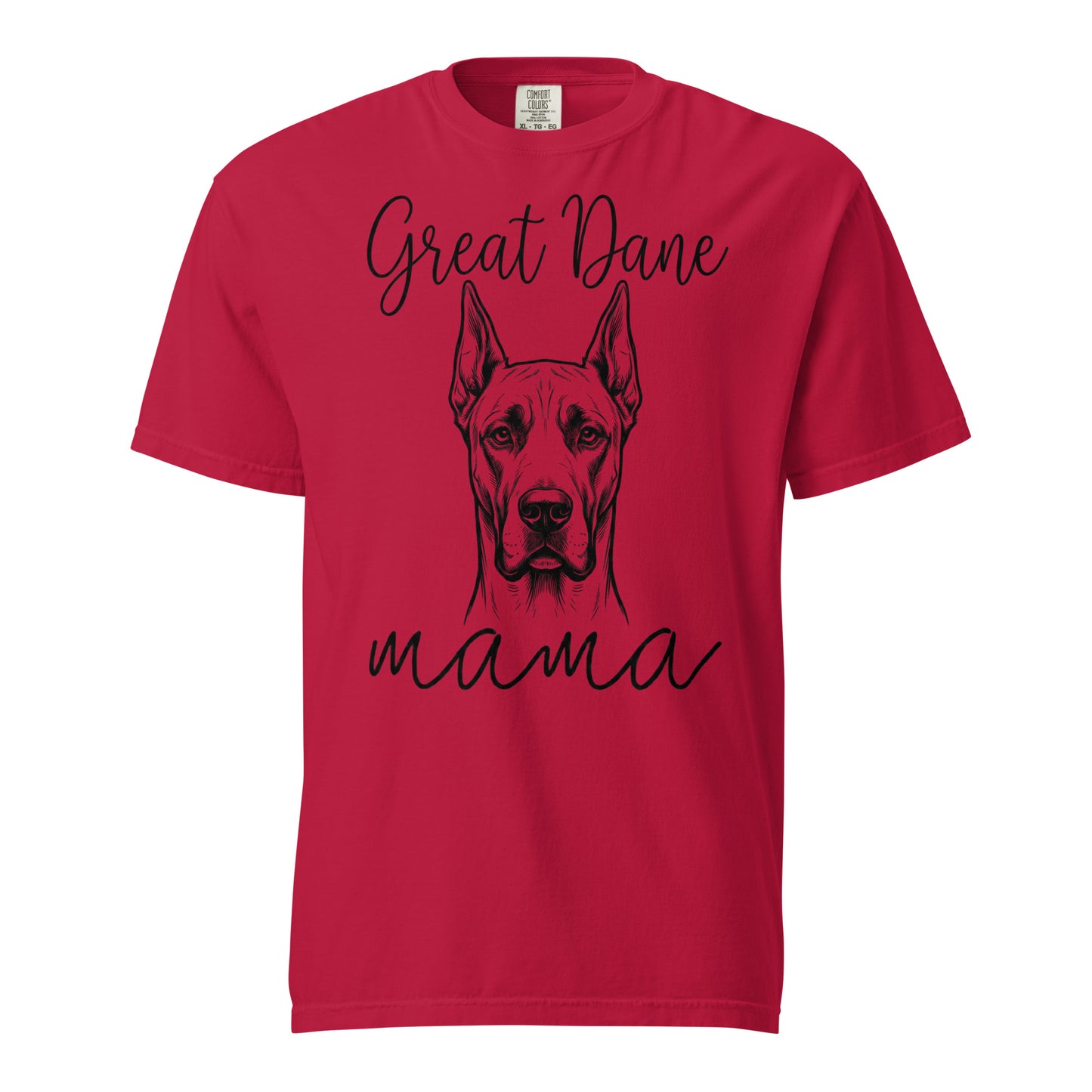 Great Dane Mama Mode Garment-dyed Heavyweight T-Shirt . Red