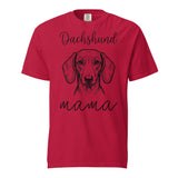 Dachshund Mama Mode Garment-dyed Heavyweight T-Shirt . Red