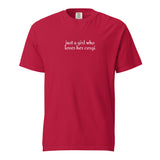 Just a Girl Who Loves Her Corgi Garment-dyed Heavyweight T-Shirt . Red