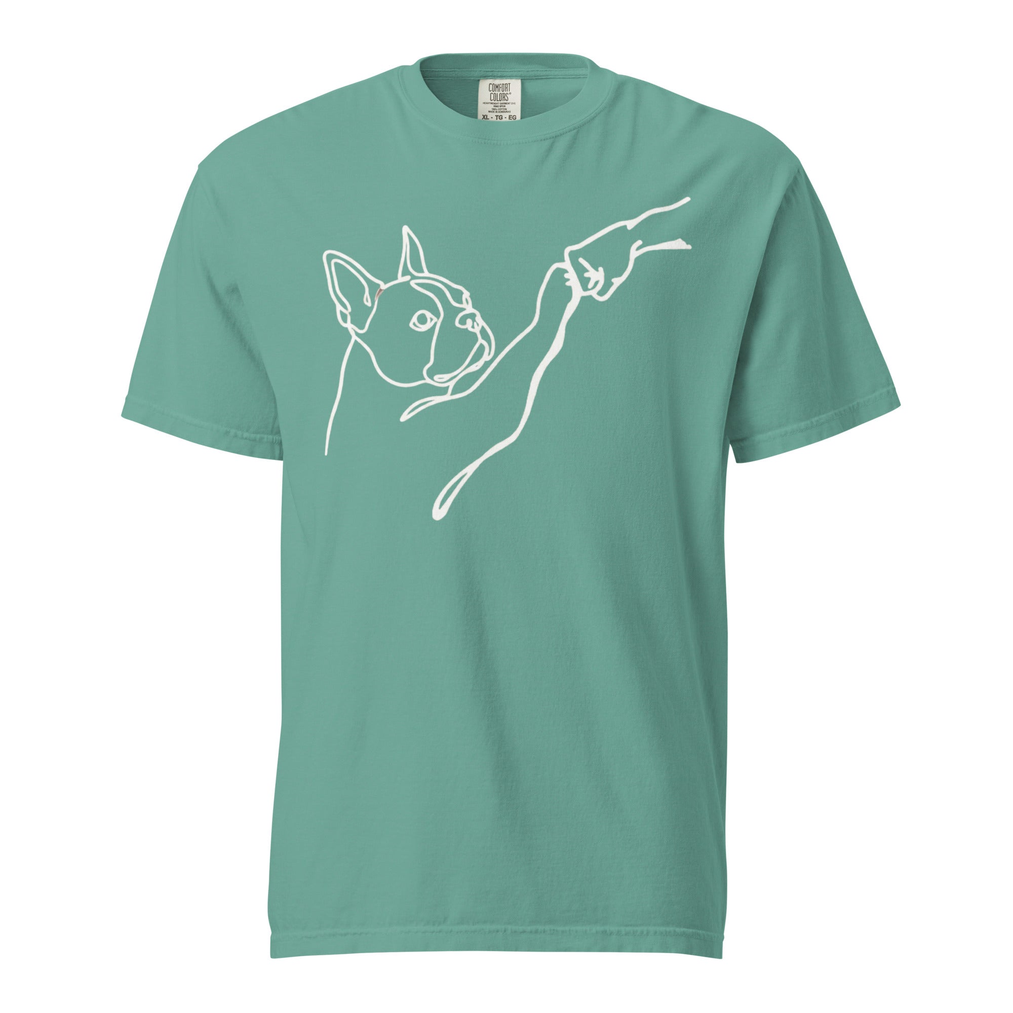 Dog Fist Bump Unisex Garment-Dyed Heavyweight T-Shirt . Seafoam