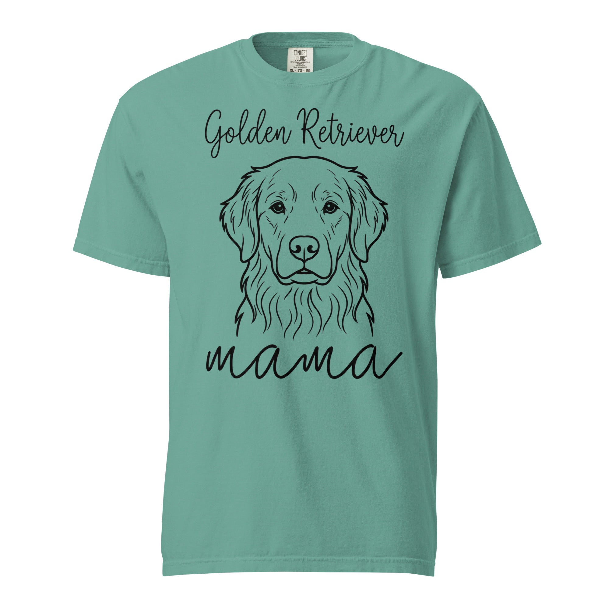 Golden Retriever Mama Mode Garment-dyed Heavyweight T-Shirt . Seafoam
