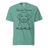 Labrador Retriever Mama Mode Garment-dyed Heavyweight T-Shirt . Seafoam