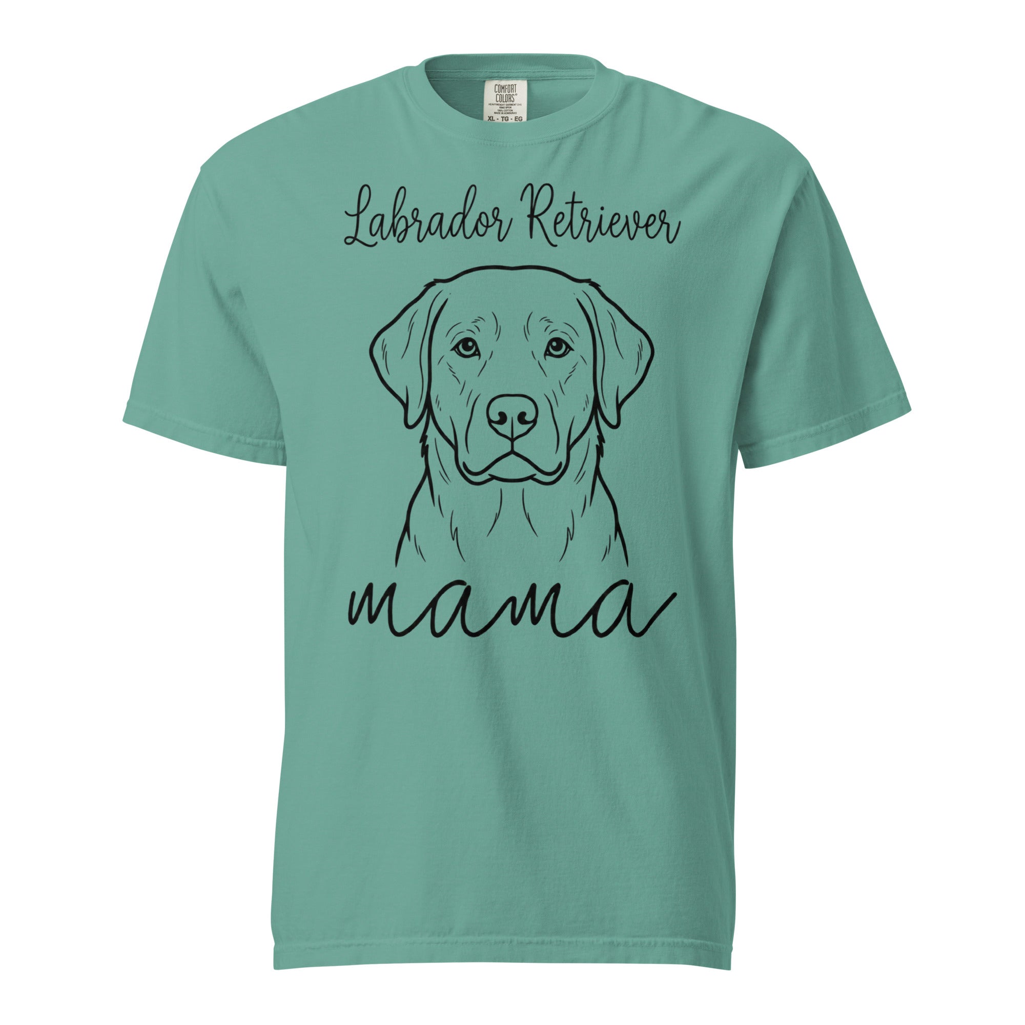 Labrador Retriever Mama Mode Garment-dyed Heavyweight T-Shirt . Seafoam