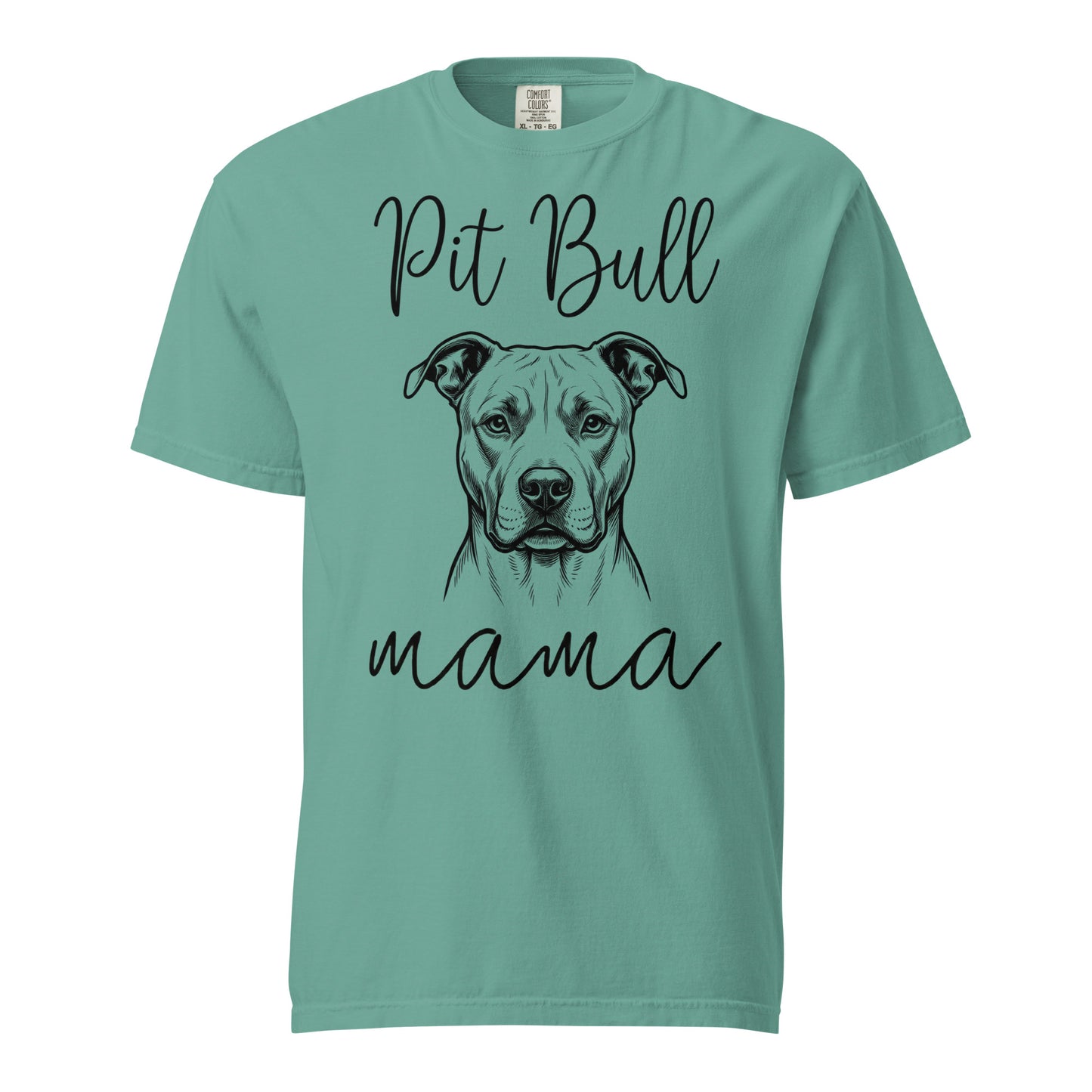 Pit Bull Mama Mode Garment-dyed Heavyweight T-Shirt . Seafoam