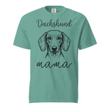 Dachshund Mama Mode Garment-dyed Heavyweight T-Shirt . Seafoam