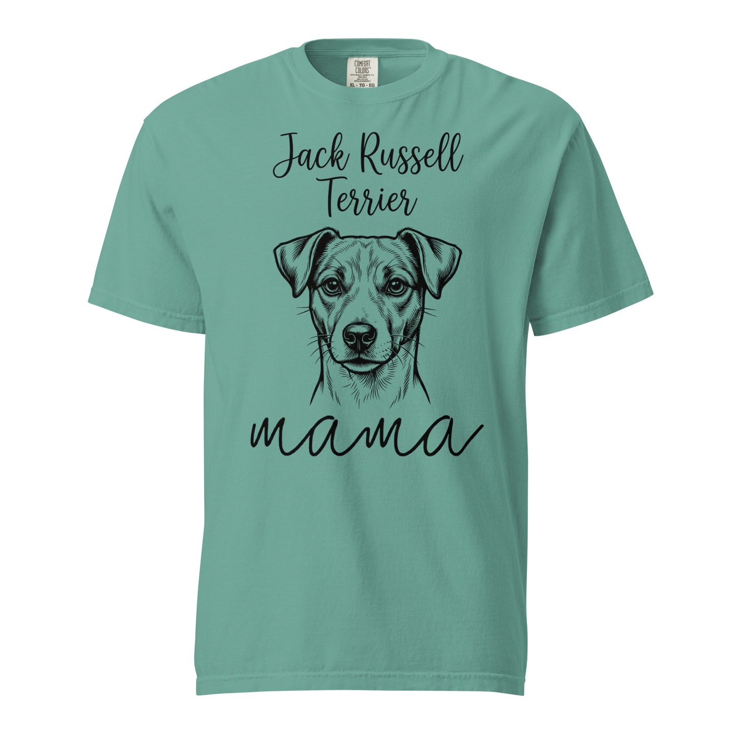 Jack Russell Terrier Mama Mode Garment-dyed Heavyweight T-Shirt . Seafoam
