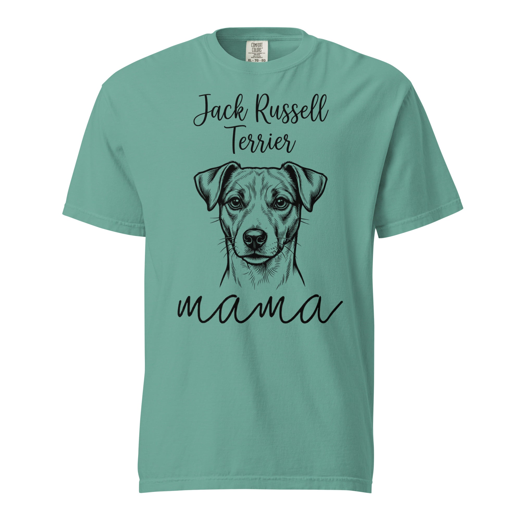 Jack Russell Terrier Mama Mode Garment-dyed Heavyweight T-Shirt . Seafoam