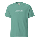 Just A Girl Who Loves Her Cavalier King Charles Spaniel Garment-dyed Heavyweight T-Shirt . Seafoam