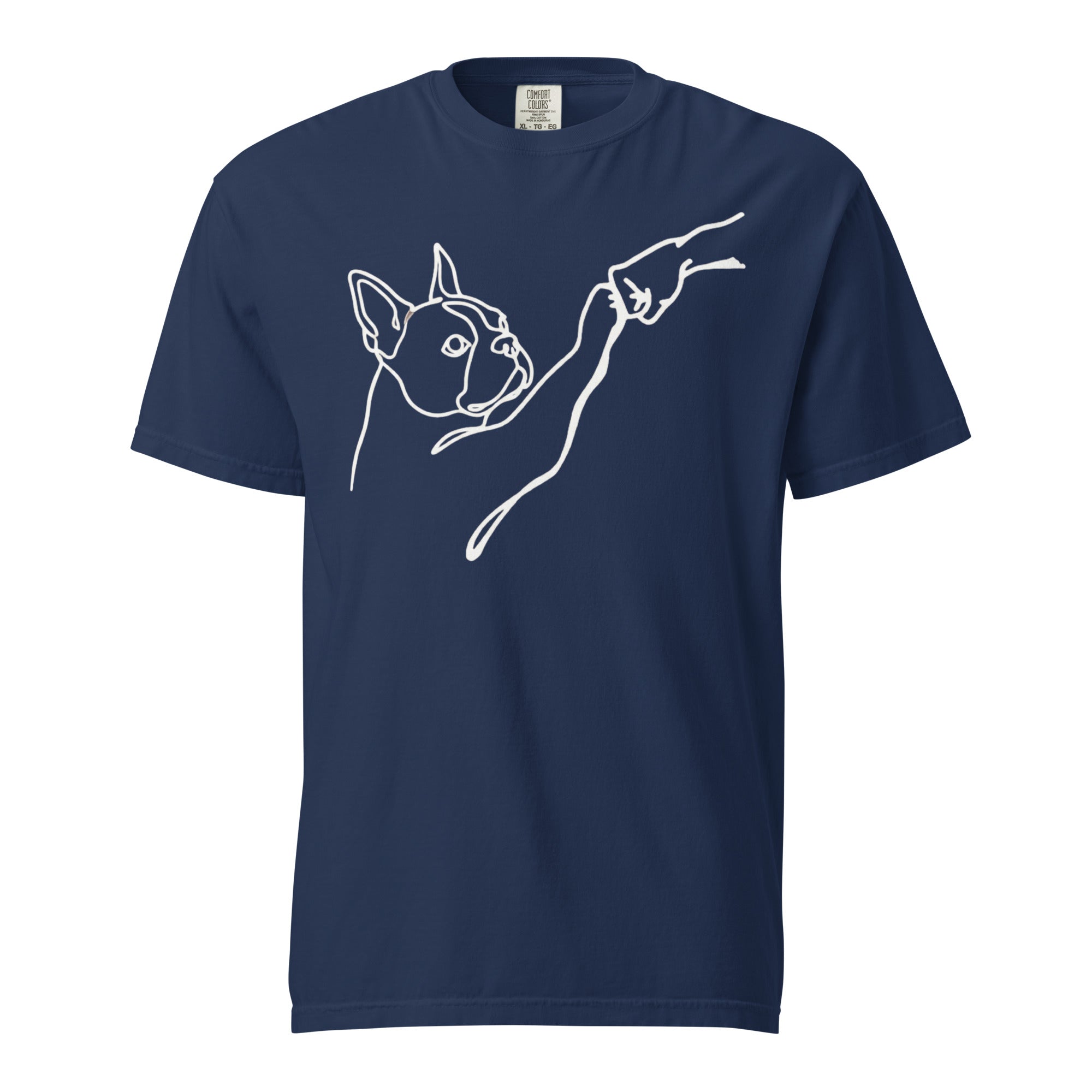 Dog Fist Bump Unisex Garment-Dyed Heavyweight T-Shirt . True Navy