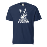 Rescue Dog Mom Garment-Dyed Heavyweight T-Shirt . True Navy