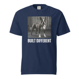 Built Different Strong Boston Terrier Dog Gym Workout Unisex Garment-dyed Heavyweight T-Shirt . True Navy