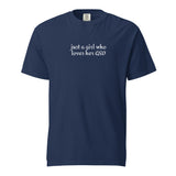 Just A Girl Who Loves Her German Shepherd GSD Garment-dyed Heavyweight T-Shirt . True Navy