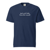 Just A Girl Who Loves Her Jack Russell Terrier Garment-dyed Heavyweight T-Shirt . True Navy
