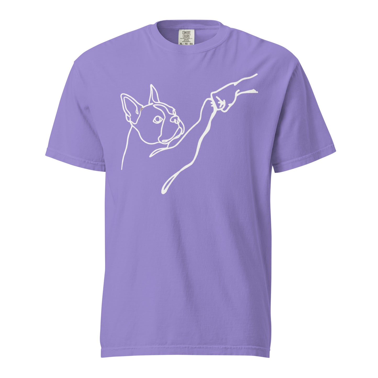Dog Fist Bump Unisex Garment-Dyed Heavyweight T-Shirt . Violet