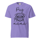 Pug Mama Mode Garment-dyed Heavyweight T-Shirt . Violet