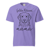 Golden Retriever Mama Mode Garment-dyed Heavyweight T-Shirt . Violet