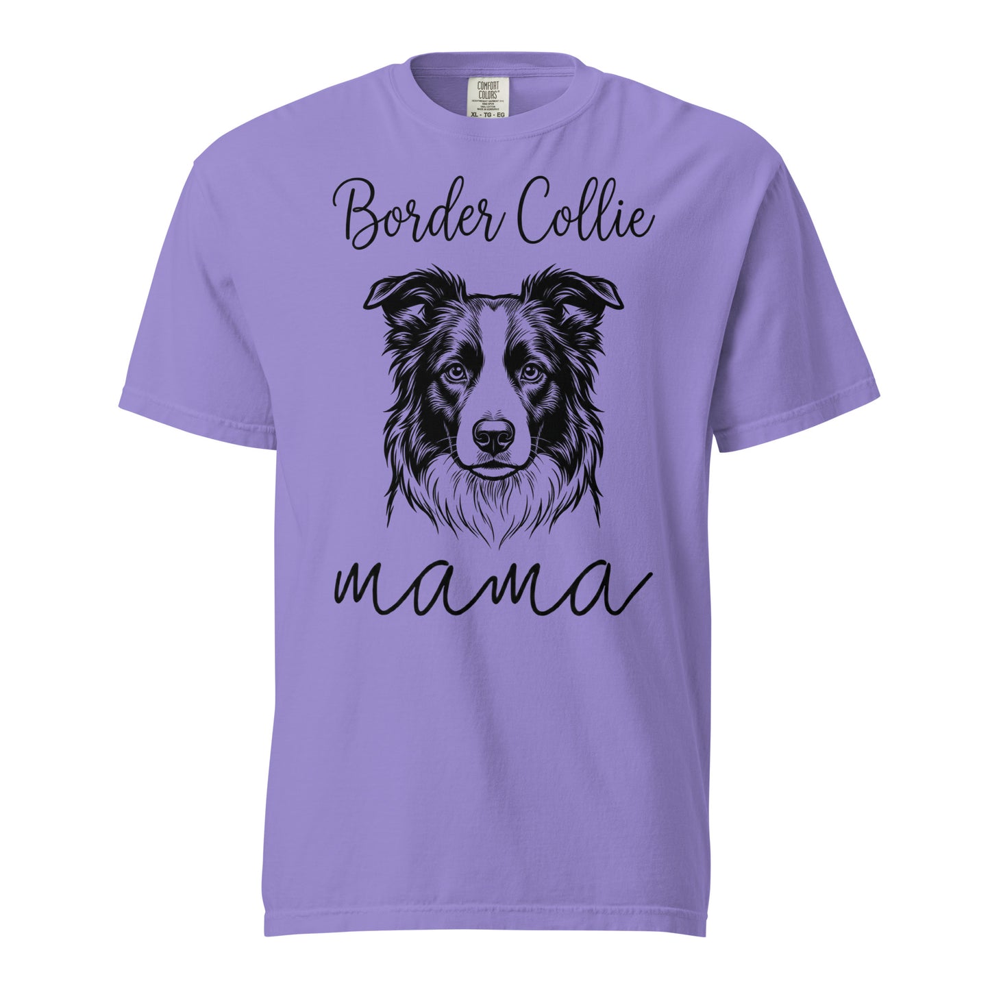 Border Collie Mama Mode Garment-dyed Heavyweight T-Shirt . Violet