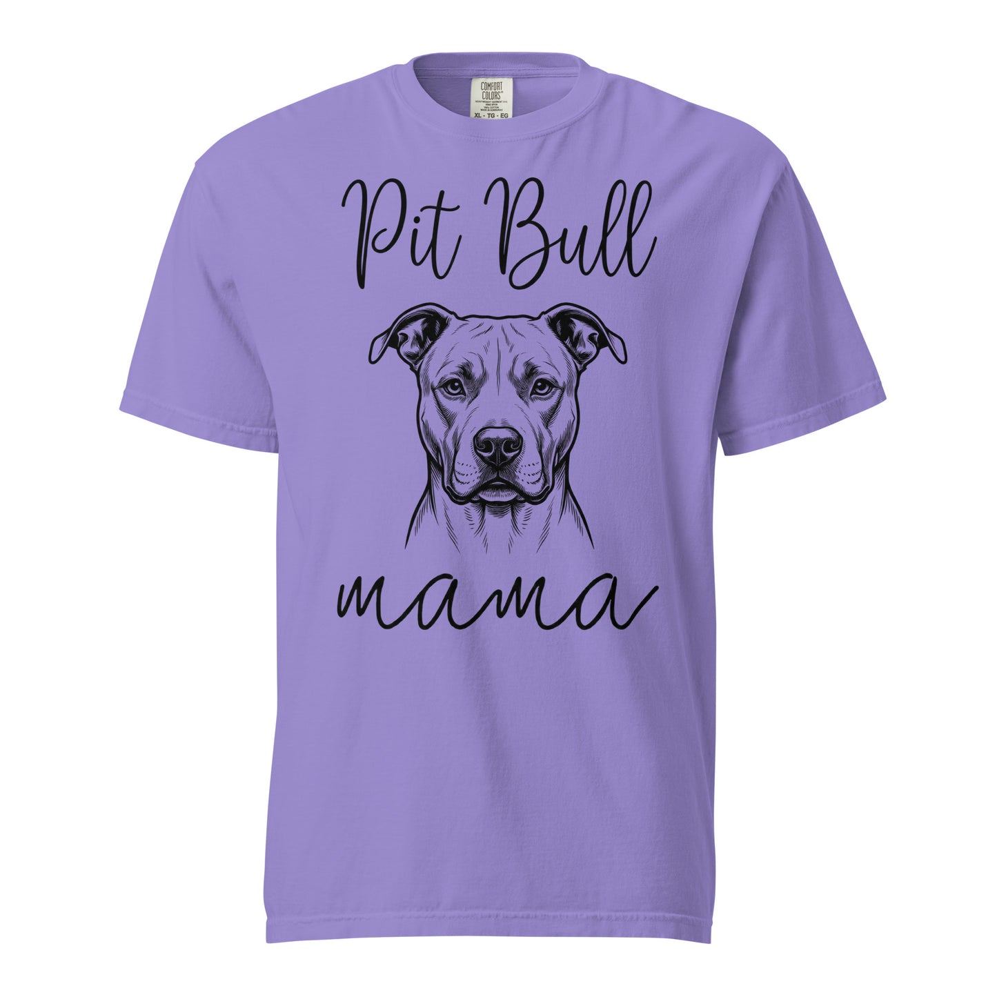 Pit Bull Mama Mode Garment-dyed Heavyweight T-Shirt . Violet