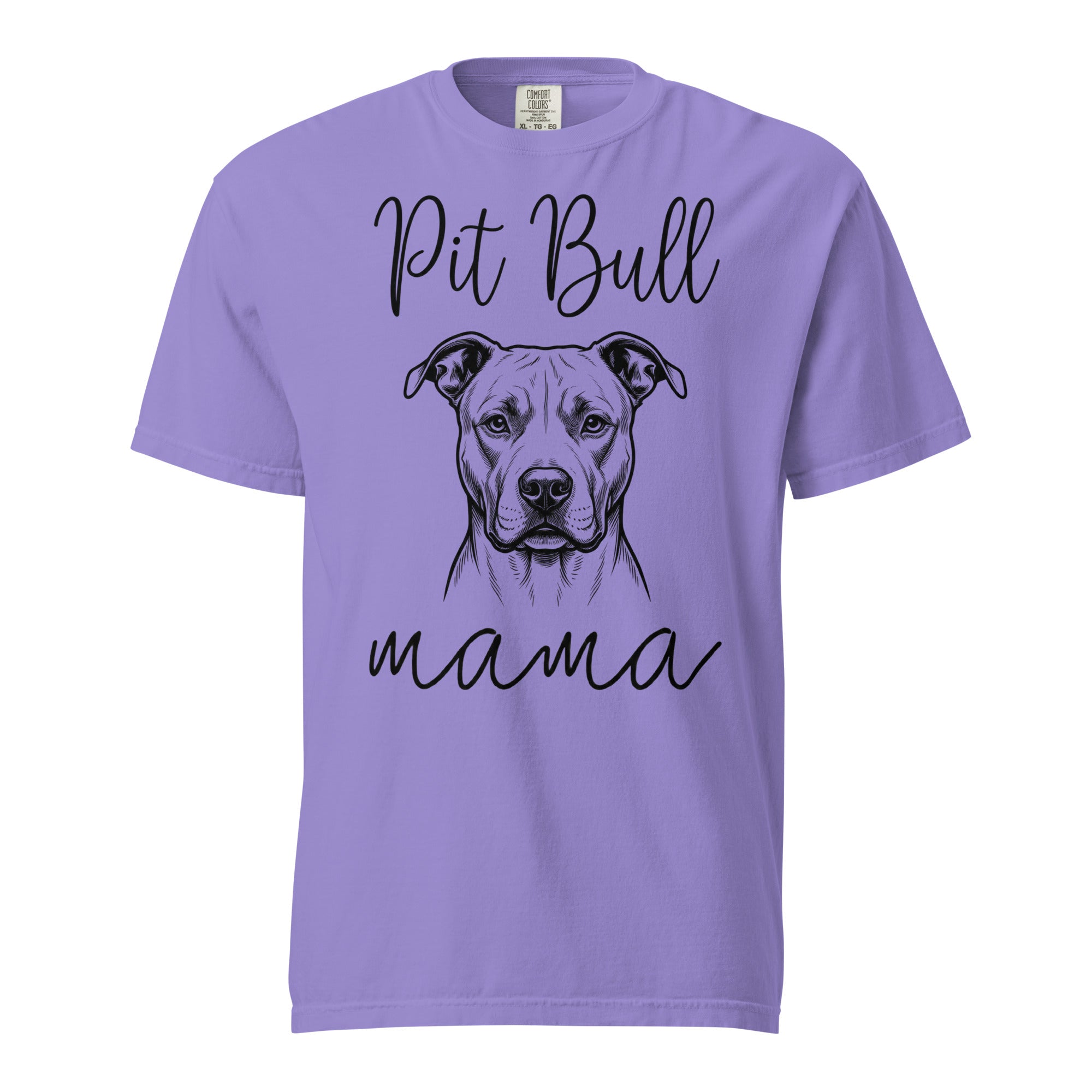 Pit Bull Mama Mode Garment-dyed Heavyweight T-Shirt . Violet