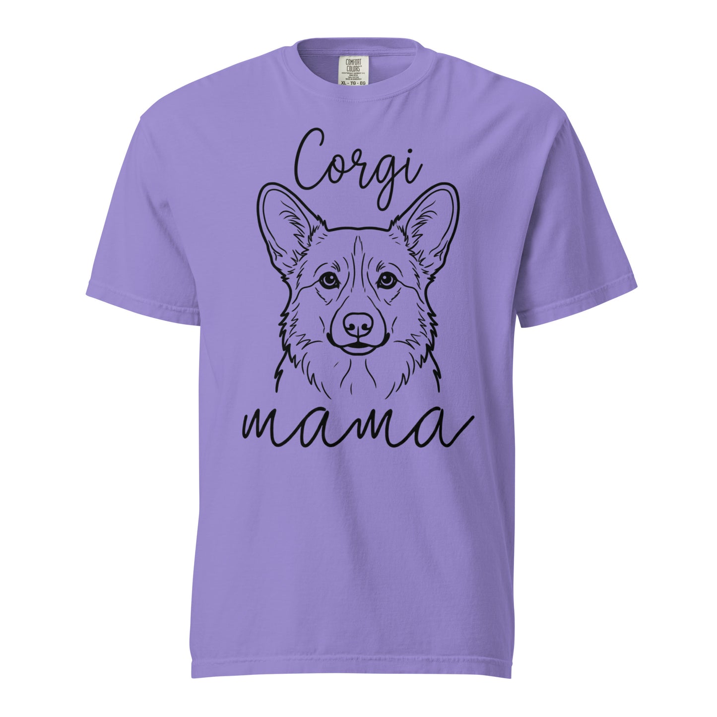 Corgi Mama Mode Garment-dyed Heavyweight T-Shirt . Violet