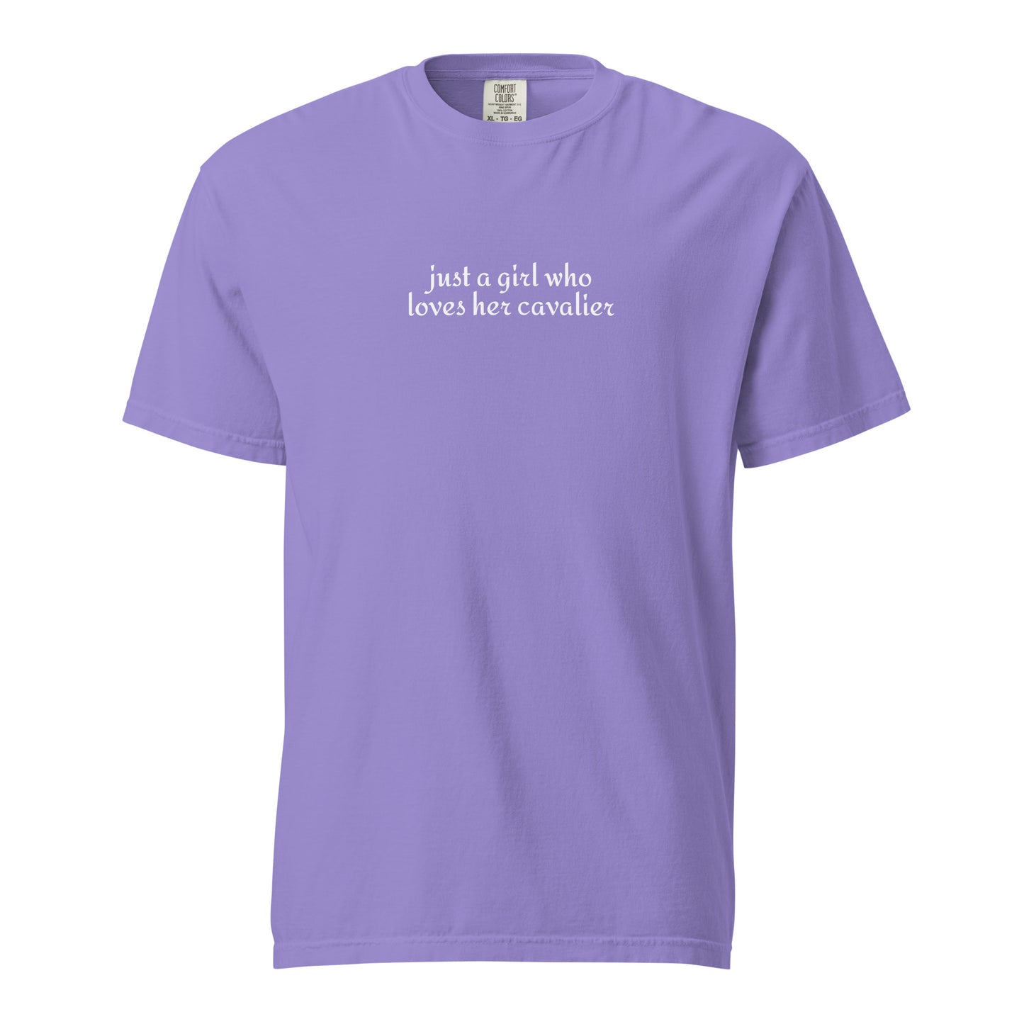 Just A Girl Who Loves Her Cavalier King Charles Spaniel Garment-dyed Heavyweight T-Shirt . Violet